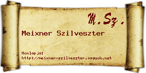 Meixner Szilveszter névjegykártya